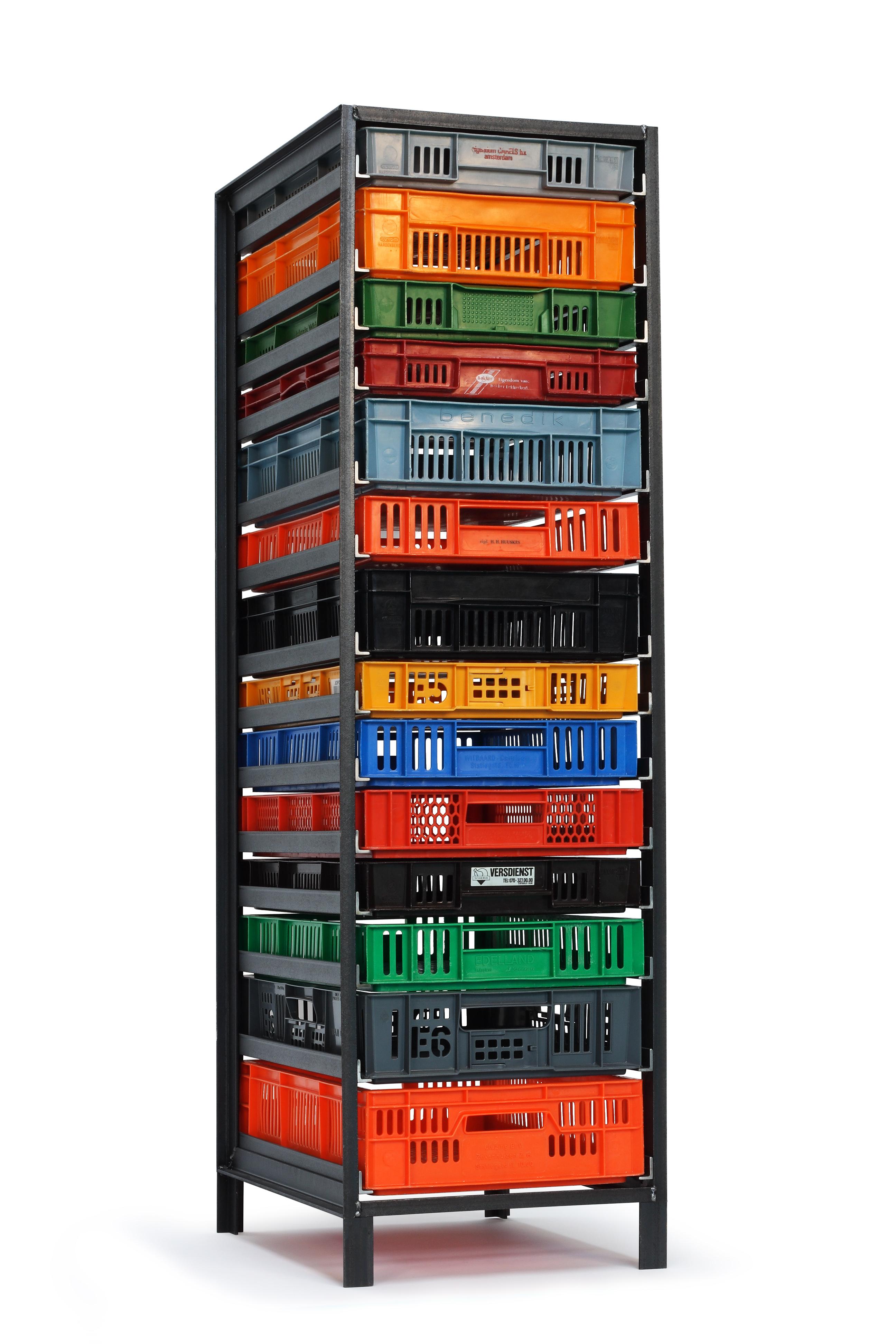 Modern Lensvelt Crate Cabinet, One Column For Sale