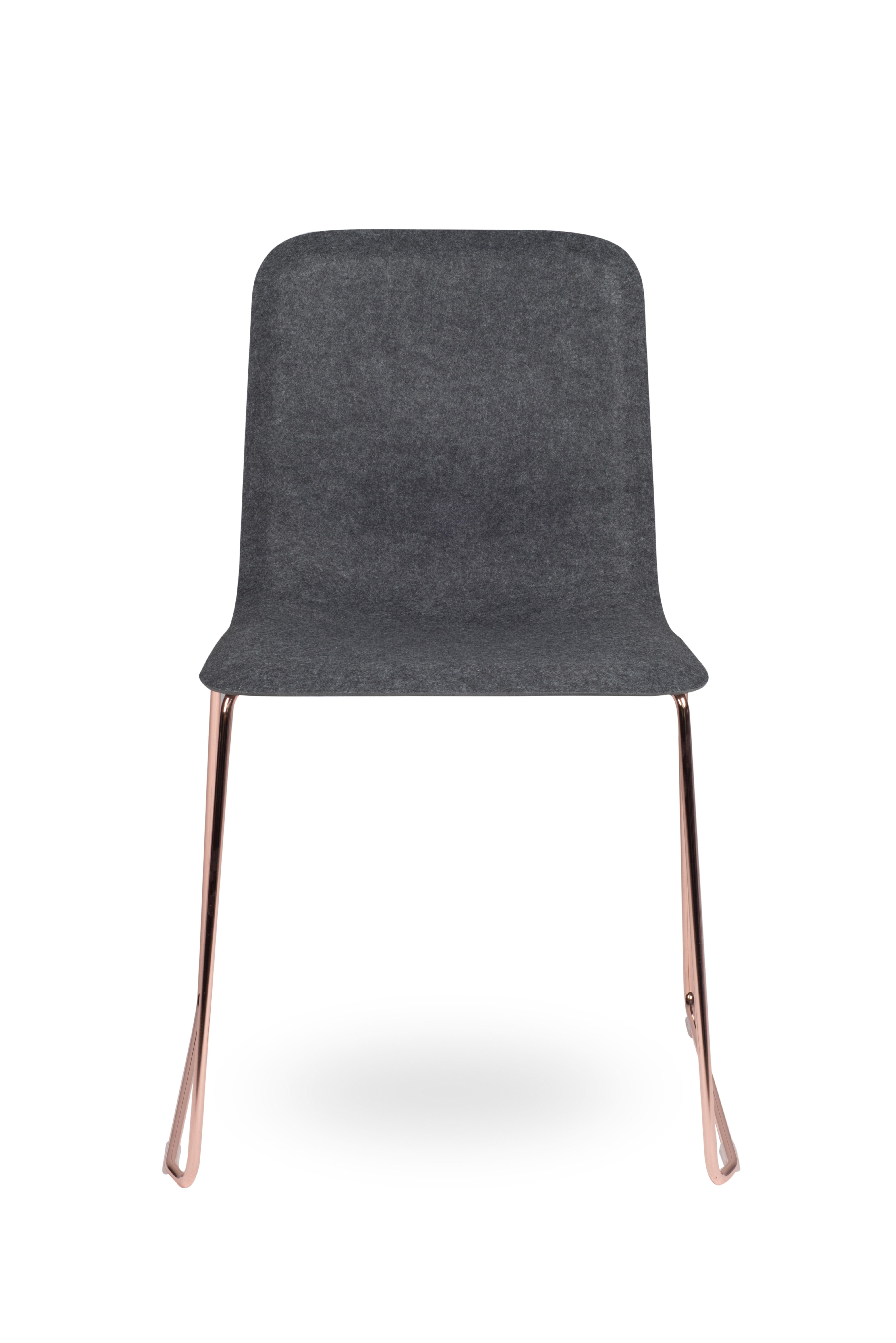This chair

The This chair has a 5 mm thick seat and a thin chrome metal wire base. It only weighs 1.7 kg because of the minimalistic use of material. Furthermore, This chair is quick and easy to connect and can be stacked in large quantities. The