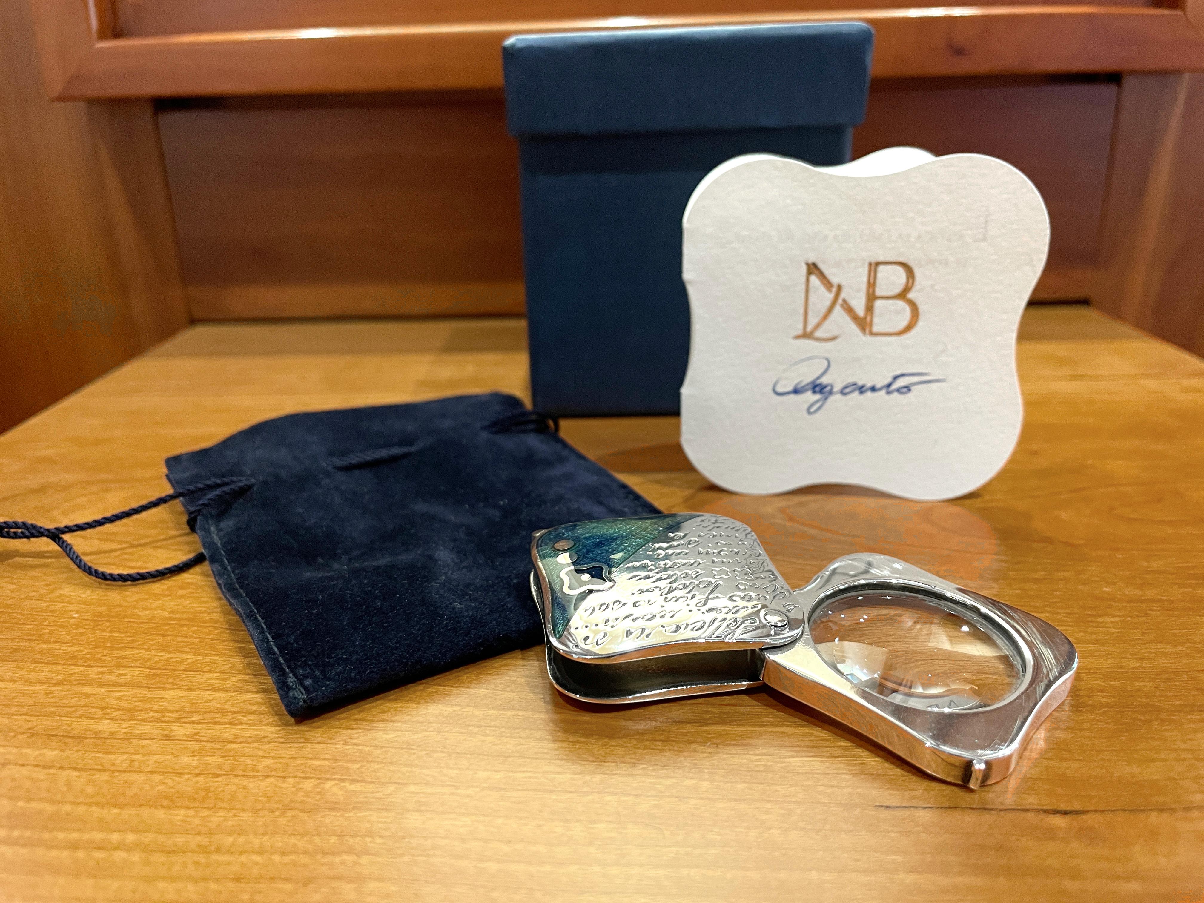 La Nouvelle Bague desk and bag lens in silver and enamel For Sale 3