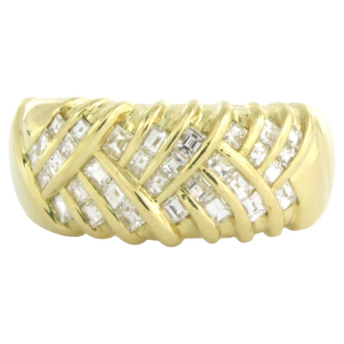 Lenti Ring mit Diamanten im Quadratschliff bis zu 0,50ct 18k Gold 11,2 Gramm im Angebot
