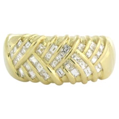 Lenti ring with square cut diamonds up to 0.50ct 18k gold 11.2 grams