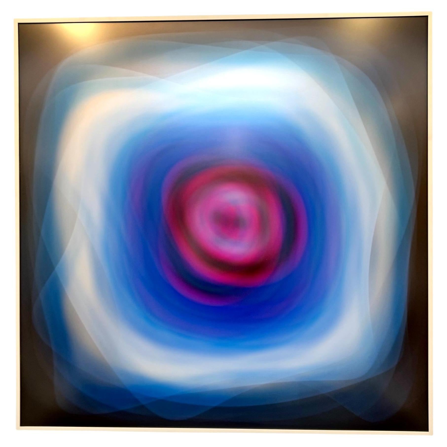 Lenticular Artwork in Blue by Bruce Reinfeld, 2020s USA