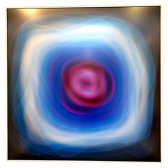 Opera d'arte lenticolare in blu di Bruce Reinfeld, anni 2020, USA