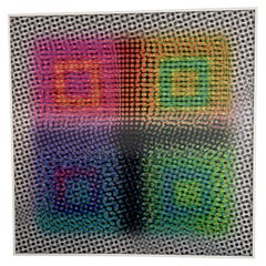 Lentikular-Kunstwerk „Four Square“ von Bruce Reinfeld, 2020er Jahre, USA