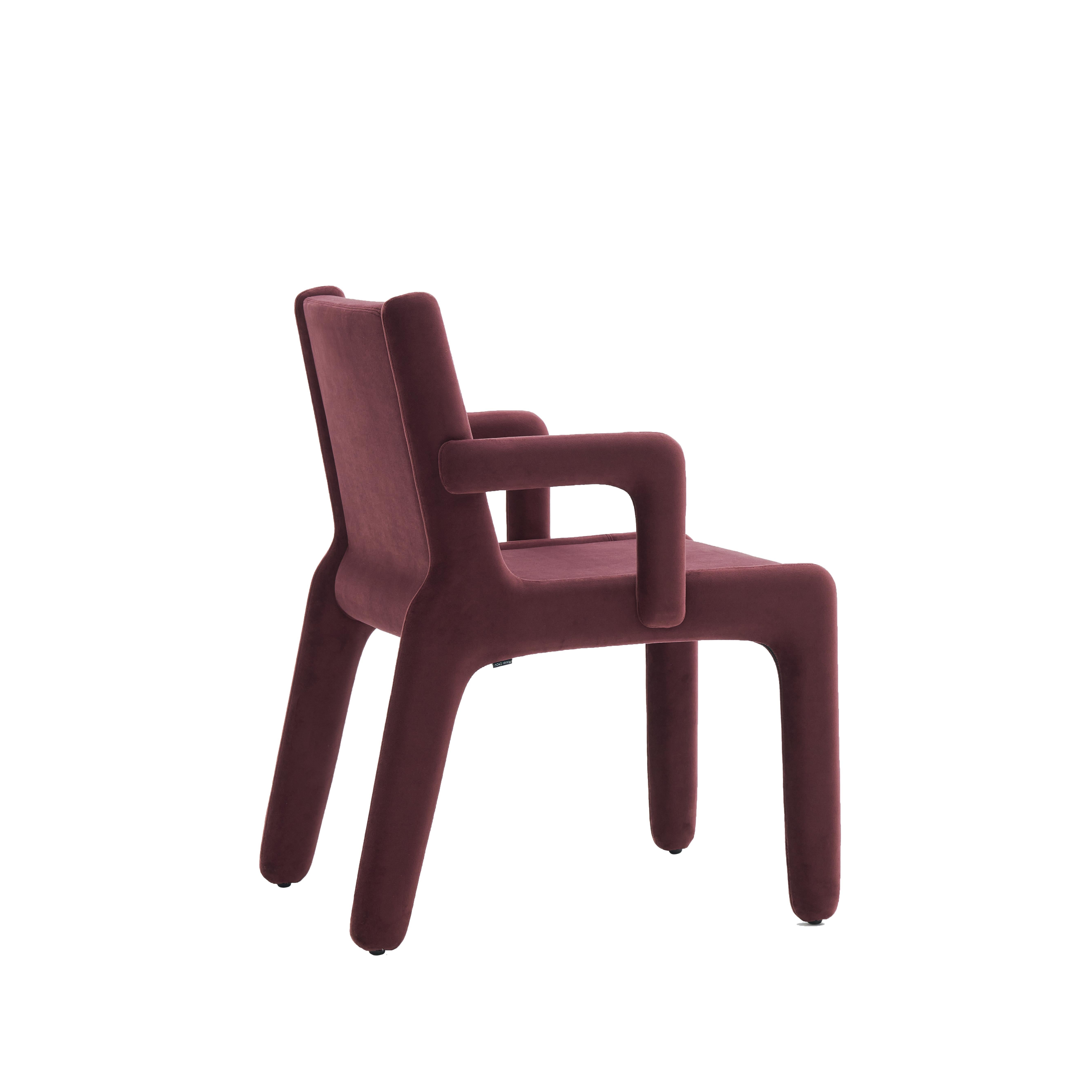 Chinese Lento Armchair Garnet Red by Frank Chou For Sale