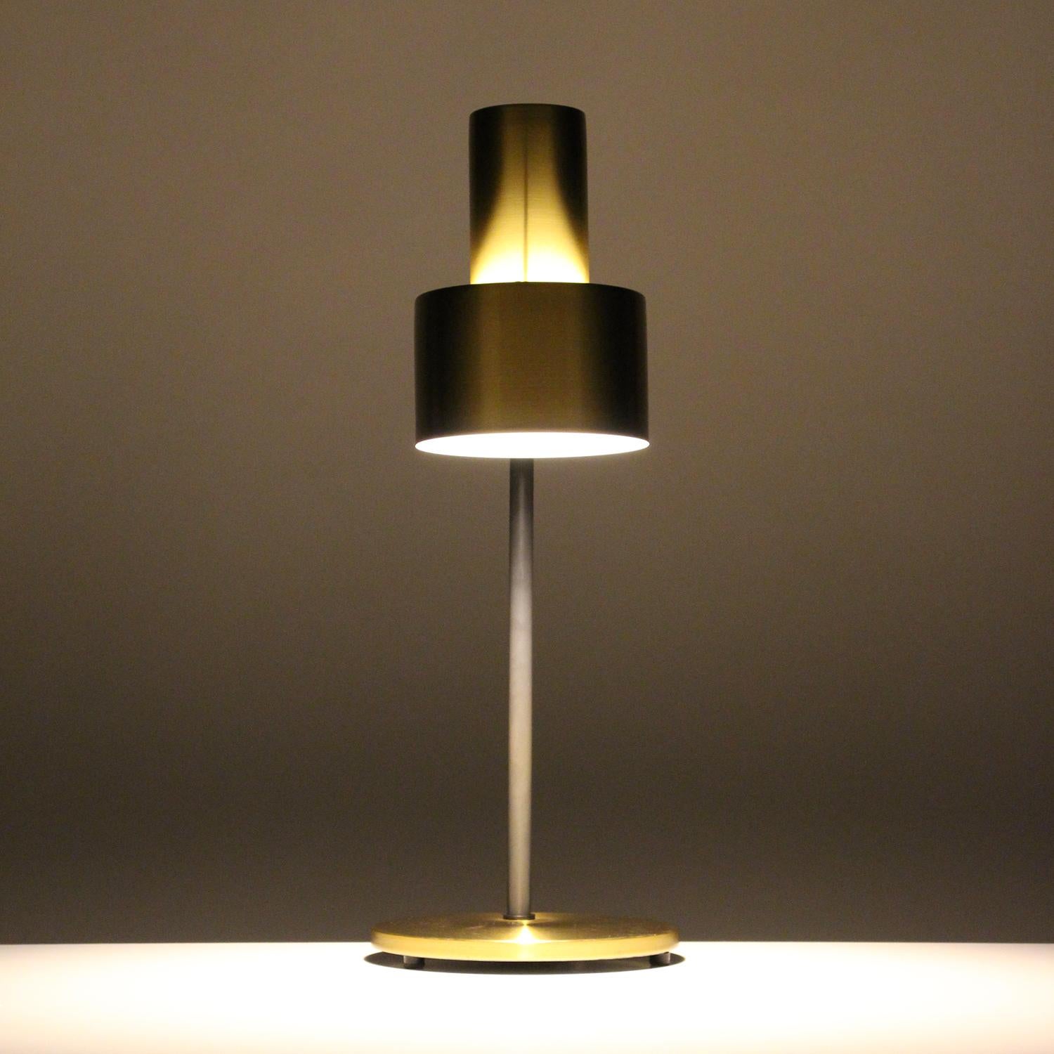 Lacquered Lento Brass Table Lamp by Jo Hammerborg for Fog & Mørup in 1967