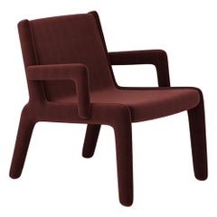 Fauteuil de salon Lento rouge grenat par Frank Chou