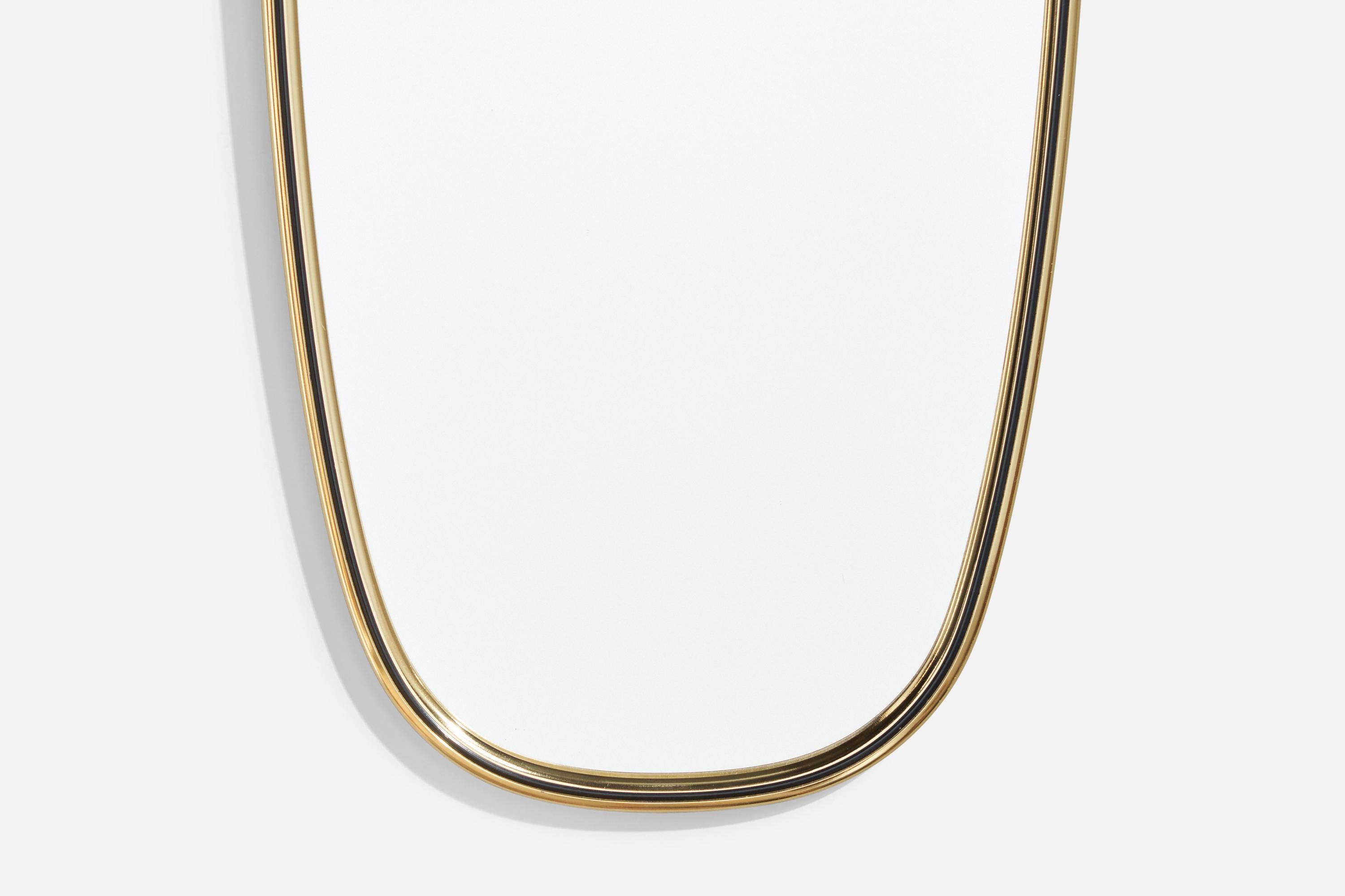 Lenzgold, Wall Mirror, Brass, Germany, 1950s 2