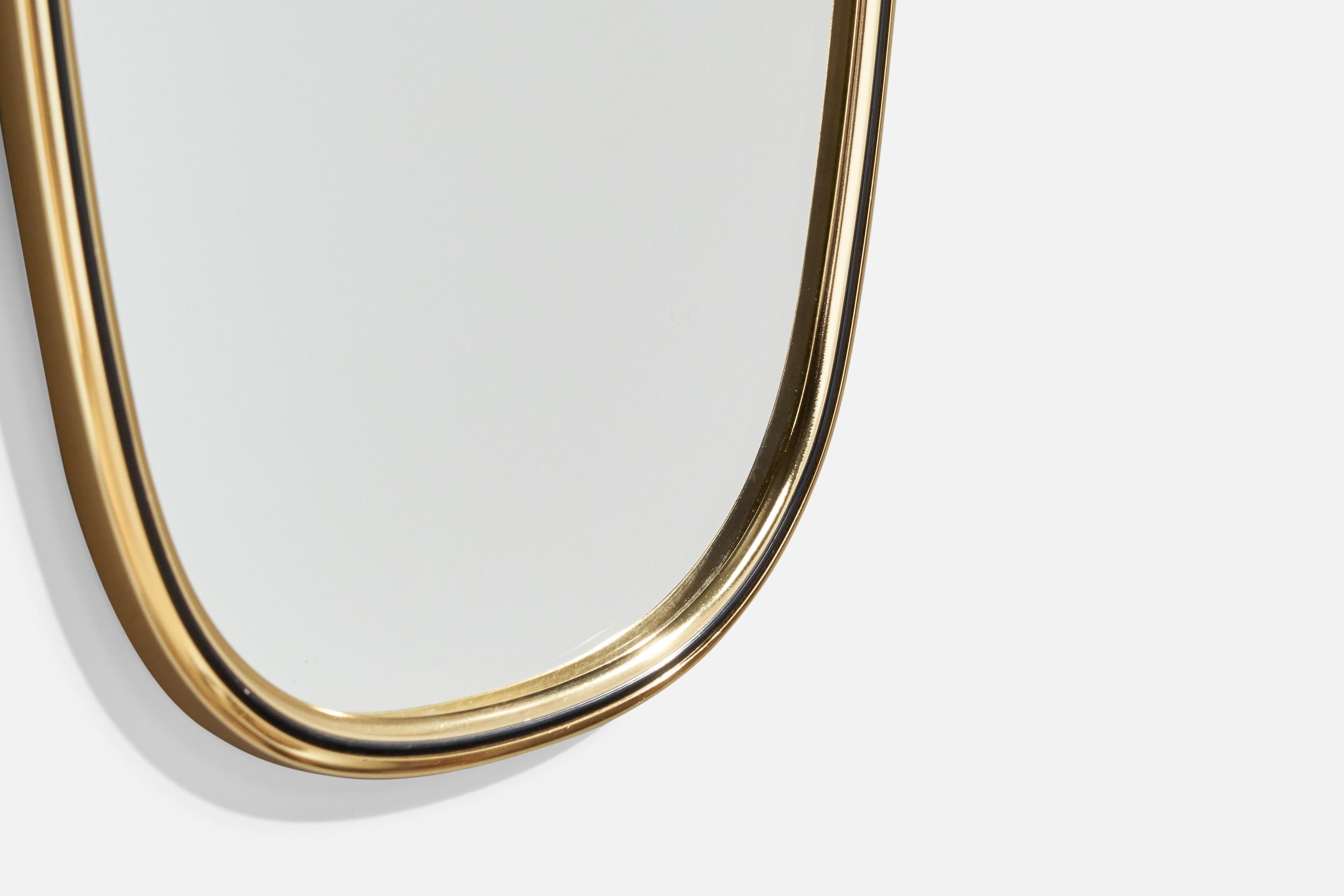 Lenzgold, Wall Mirror, Brass, Germany, 1950s 3