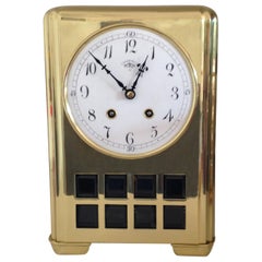 Lenzkirch Art Deco Brass Mantel Clock, circa 1920