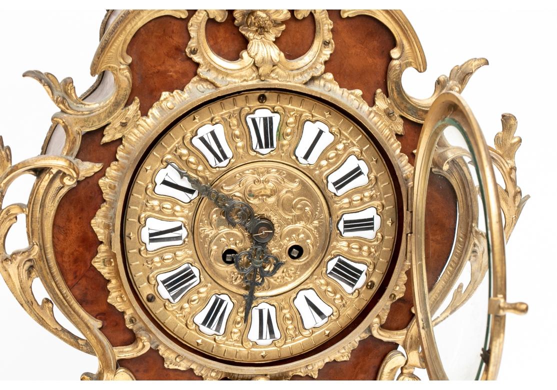 Lenzkirch Germany Wood And Dore Mantel Clock Circa 1890-1895 For Sale 4