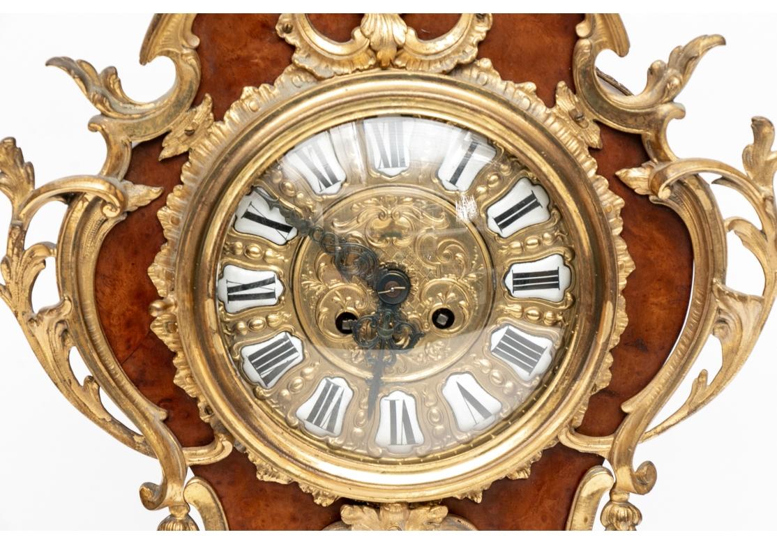 Lenzkirch Germany Wood And Dore Mantel Clock Circa 1890-1895 For Sale 1