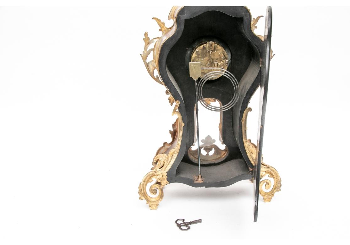 Lenzkirch Germany Wood And Dore Mantel Clock Circa 1890-1895 For Sale 3