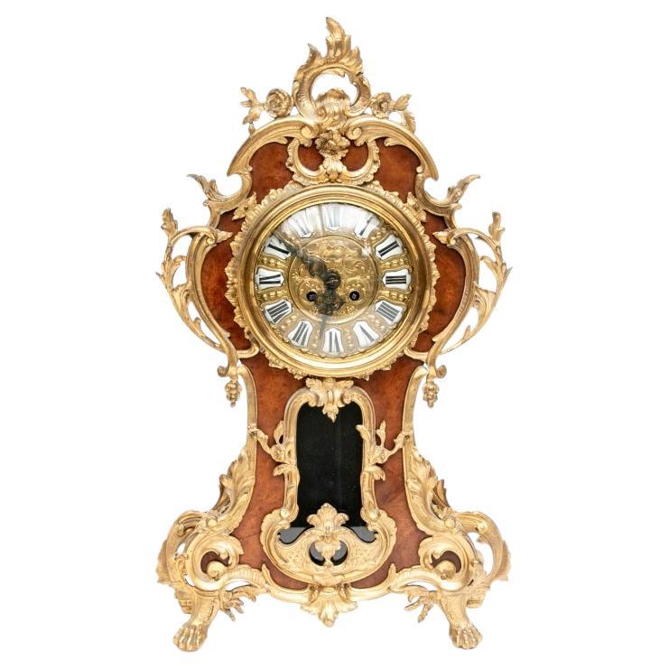 Lenzkirch Germany Wood And Dore Mantel Clock Circa 1890-1895 For Sale