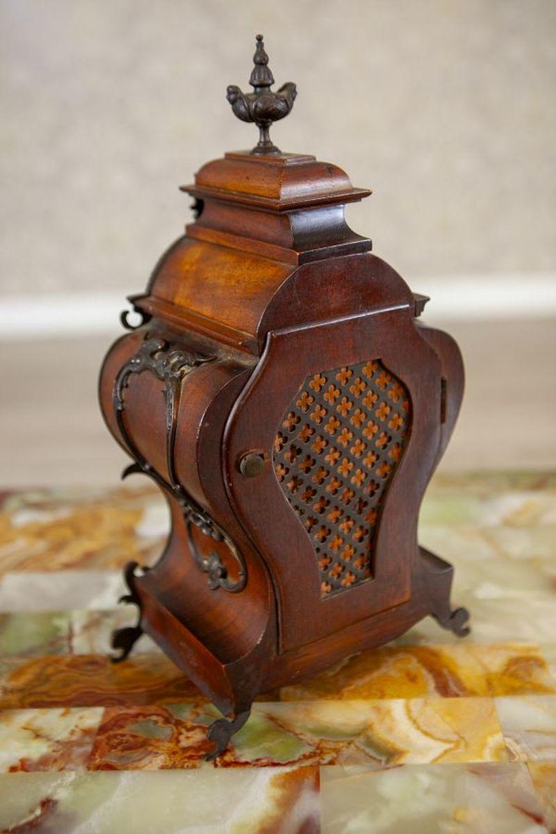 19th Century Lenzkirch Mantel Clock Circa 1895-1900 in Walnut Case For Sale