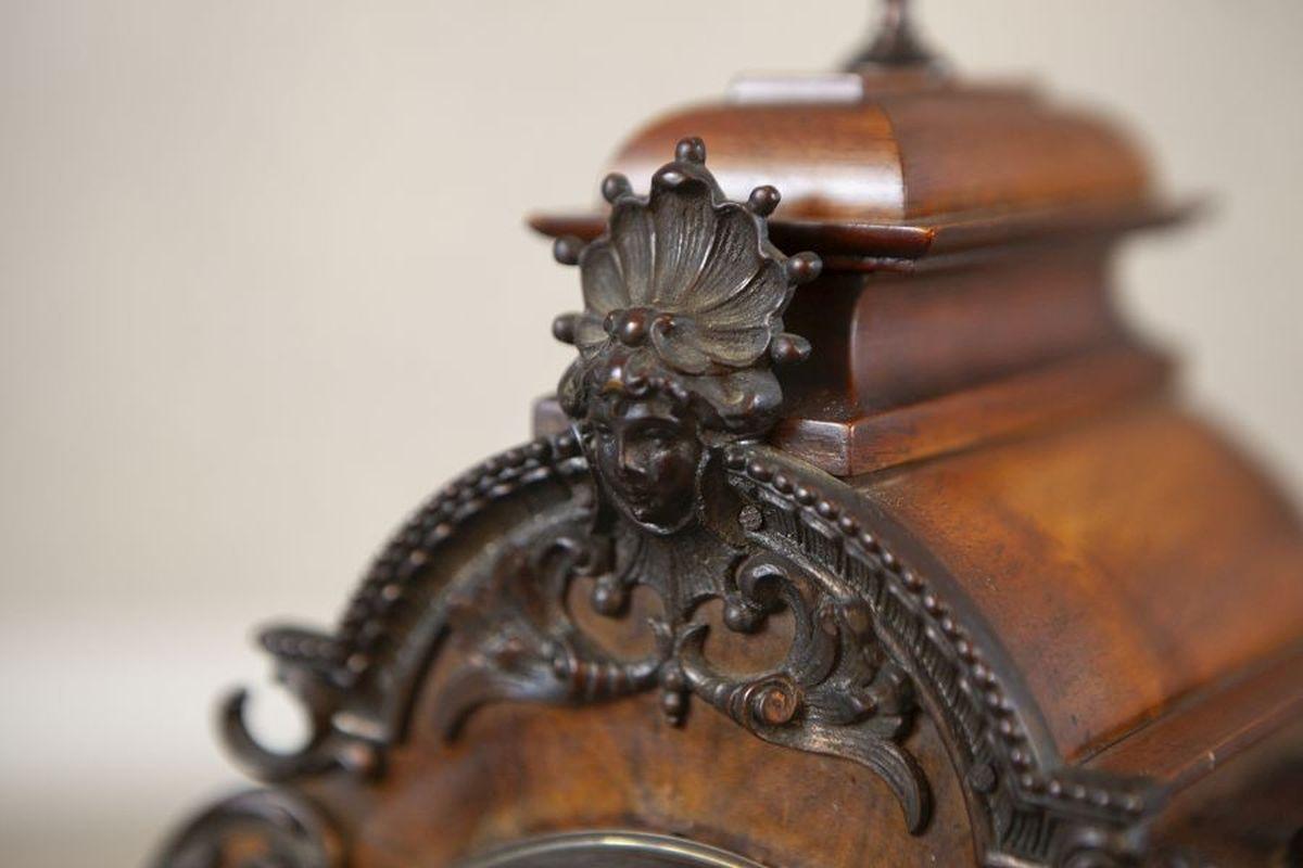 Lenzkirch Mantel Clock Circa 1895-1900 in Walnut Case For Sale 1