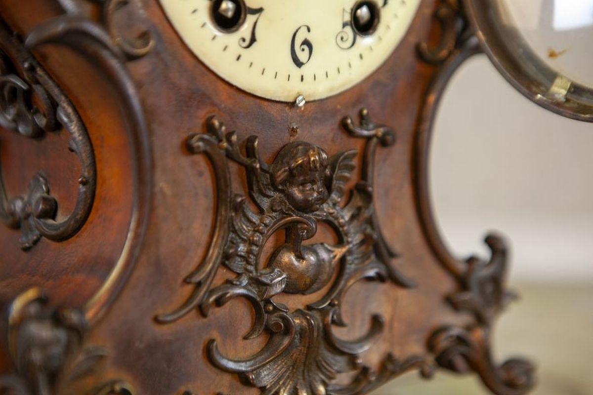Lenzkirch Mantel Clock Circa 1895-1900 in Walnut Case For Sale 3
