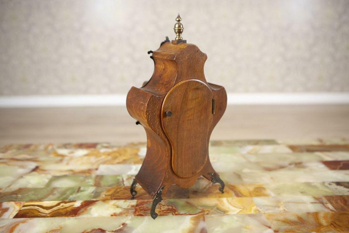 German Lenzkirch Mantel Clock in Walnut Case, Early 20th Century For Sale