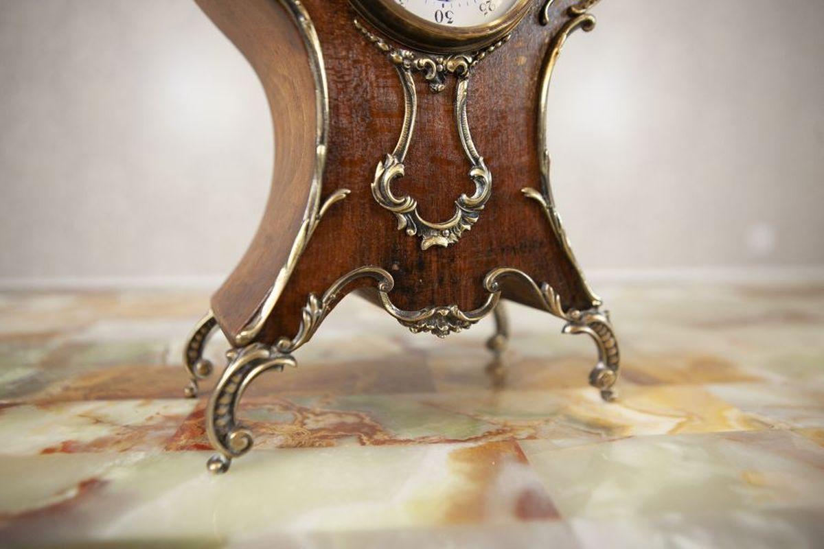 Lenzkirch Mantel Clock in Walnut Case, Early 20th Century For Sale 3