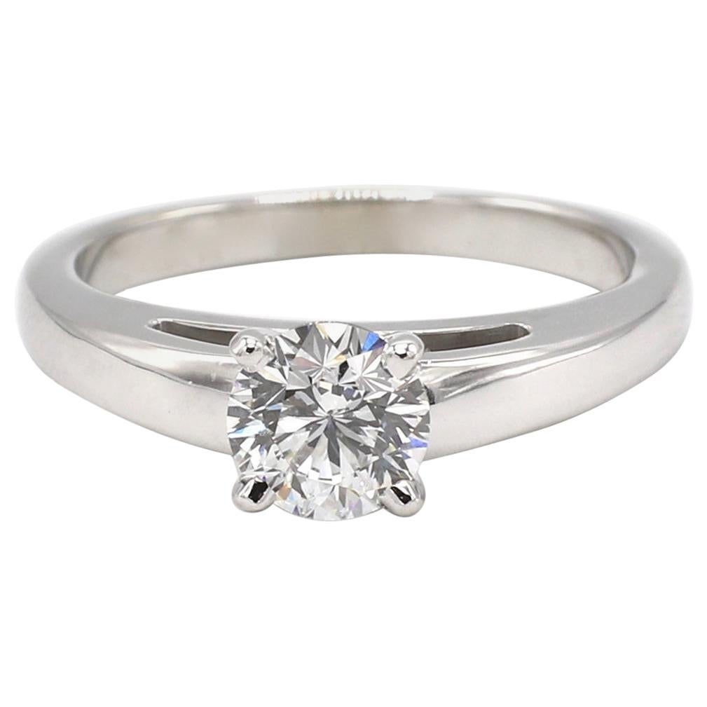 Leo 0.99 Carat Round Diamond F SI2 White Gold Engagement Ring