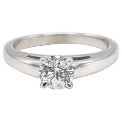 Leo 0.99 Carat Round Diamond F SI2 White Gold Engagement Ring