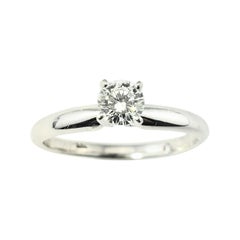 Leo 14 Karat White Gold and Platinum Diamond Engagement Ring