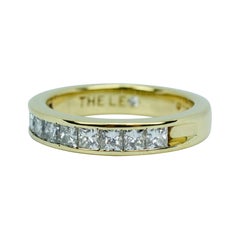 Leo 18k Yellow Gold Princess Cut Diamond Band .97ct Ring