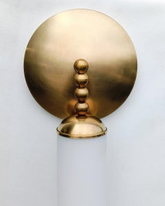 LEO 70cm (27.5") wall sconce in opaline glass and aged brass