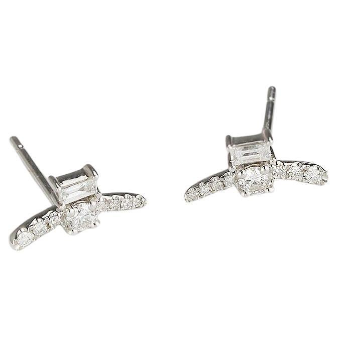 Leo Baguette Arc Diamond Ear Crawlers For Sale
