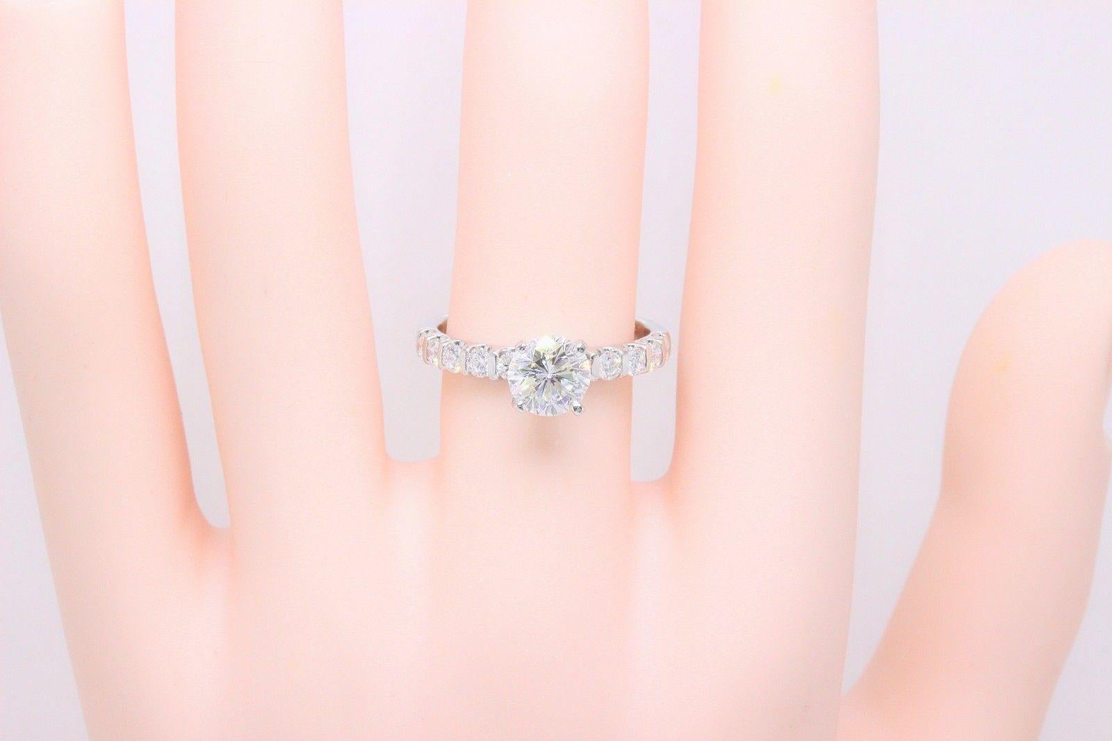Leo Bridal Diamond Engagement Ring Round Cuts 1.70 Carat 14 Karat Gold Certified 4