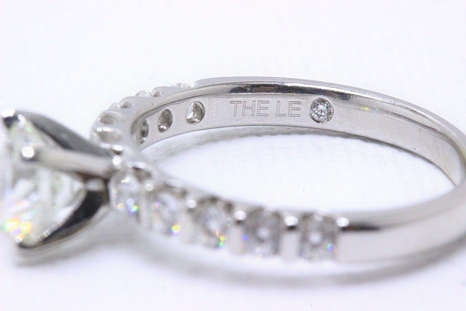 Women's Leo Bridal Diamond Engagement Ring Round Cuts 1.70 Carat 14 Karat Gold Certified