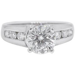 Leo Bridal Diamond Round Brilliant Engagement Ring 2.10 Carat 14 Karat Gold