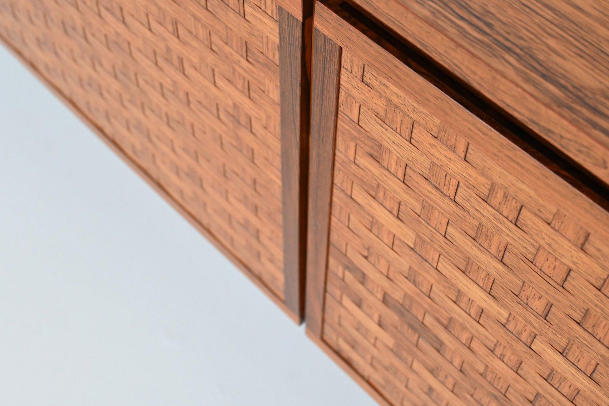 Leo Bub symmetric sideboard in rosewood Bub Wertmobel Germany 1960 6