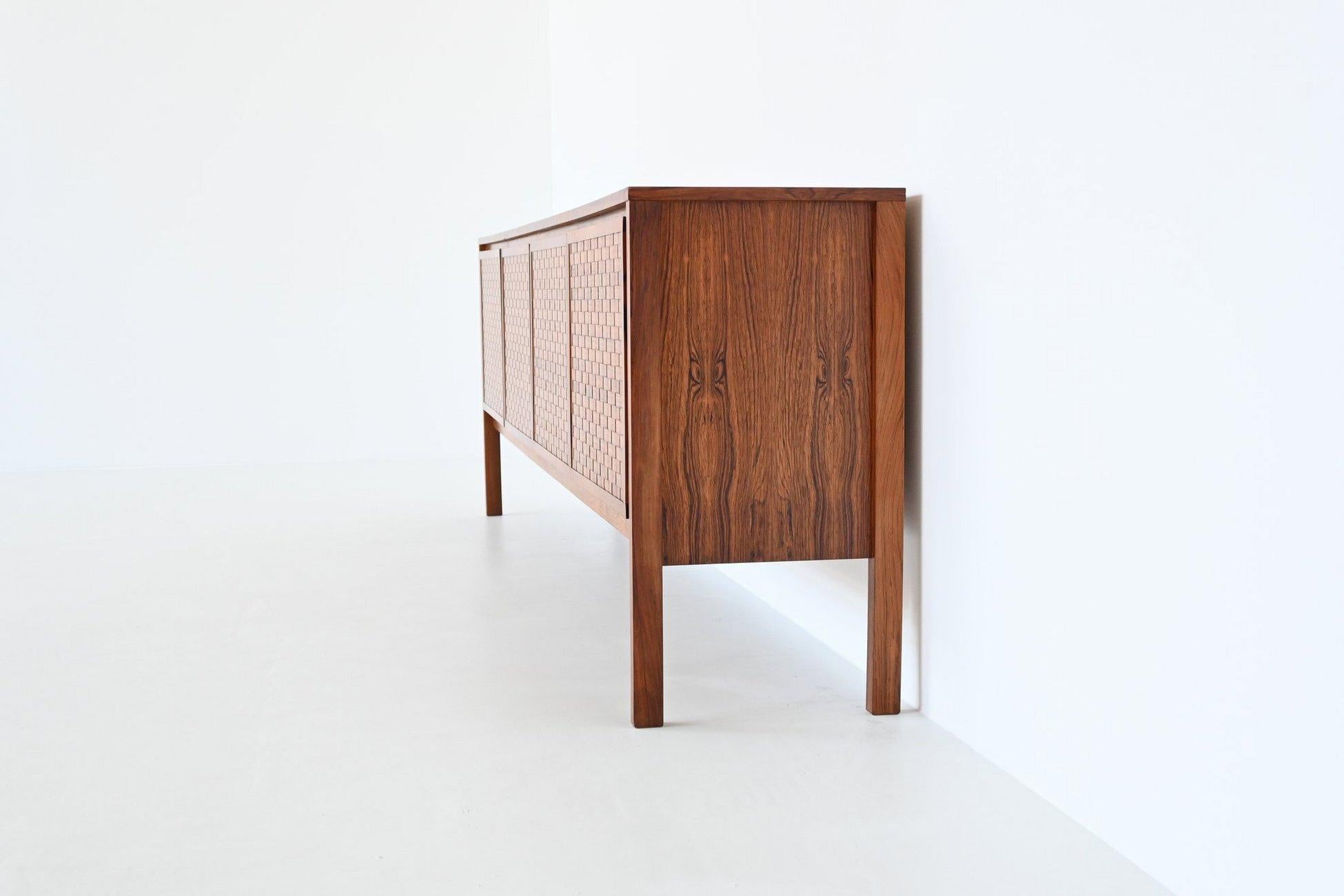 Leo Bub symmetric sideboard in rosewood Bub Wertmobel Germany 1960 8