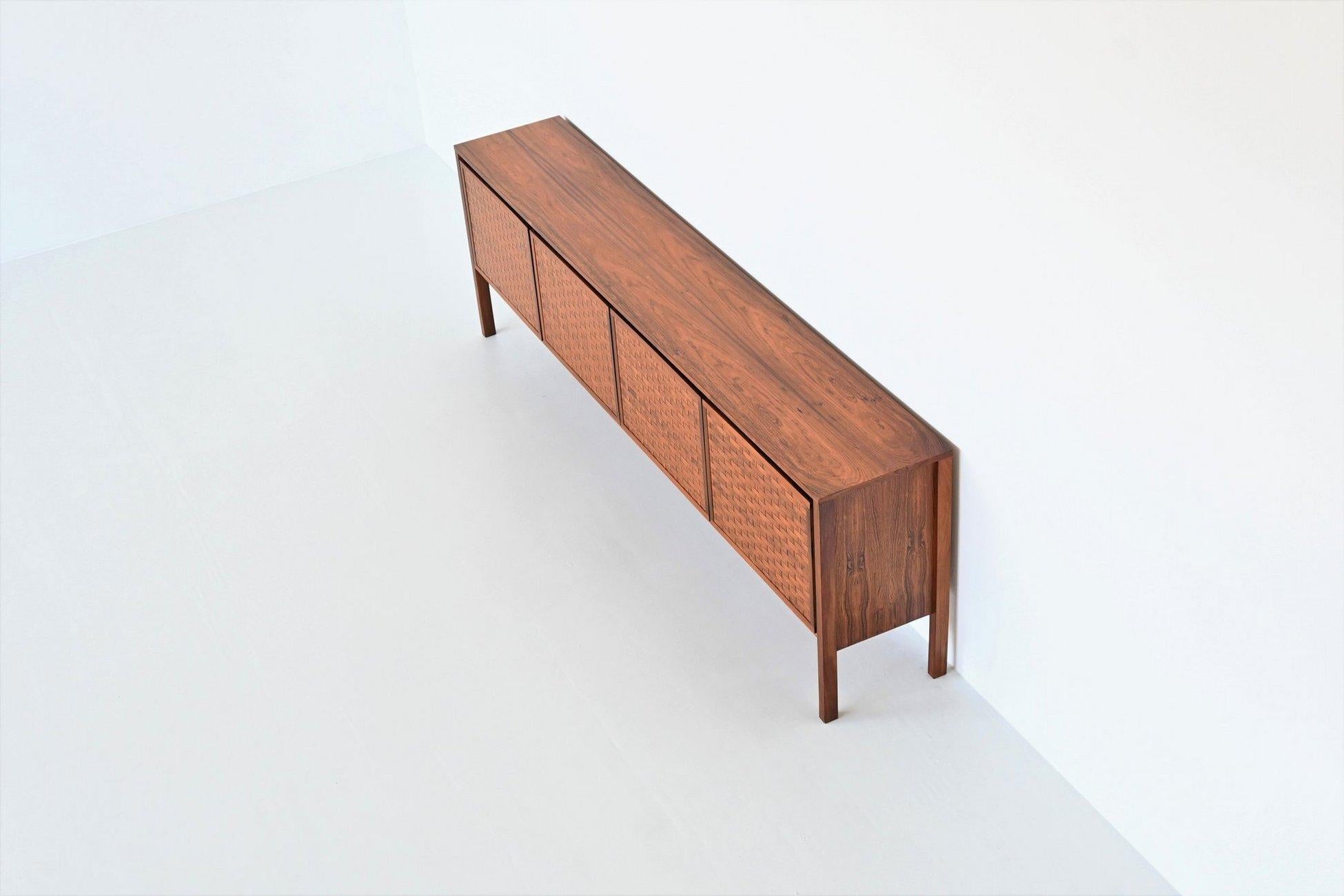 Leo Bub symmetric sideboard in rosewood Bub Wertmobel Germany 1960 11