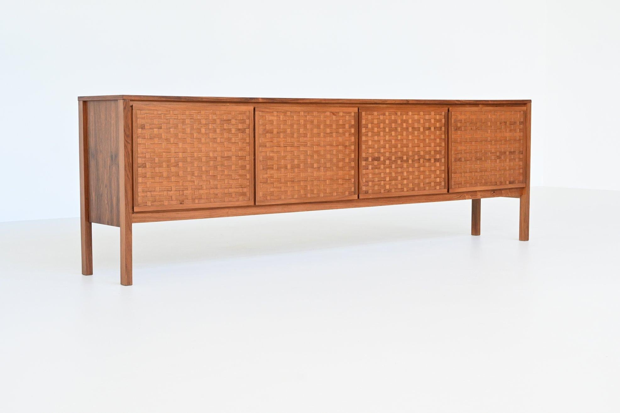 Scandinavian Modern Leo Bub symmetric sideboard in rosewood Bub Wertmobel Germany 1960