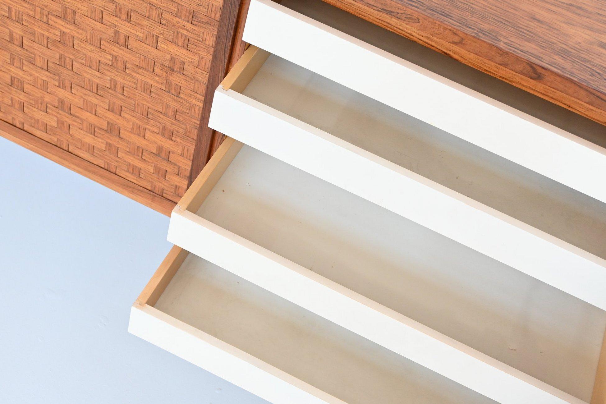 Leo Bub symmetric sideboard in rosewood Bub Wertmobel Germany 1960 1