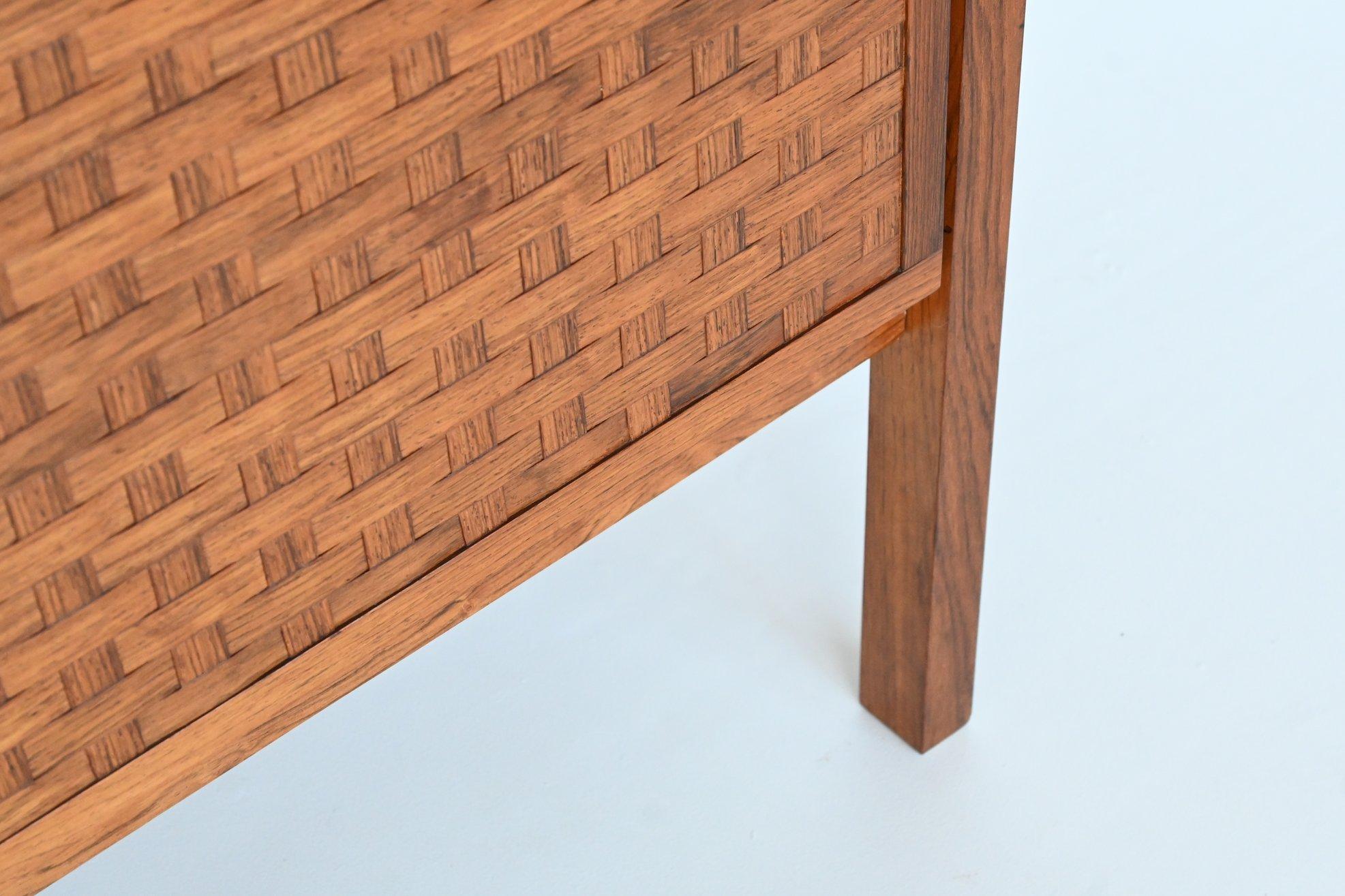Leo Bub Symmetric Sideboard in Woven Rosewood, Germany, 1960 5