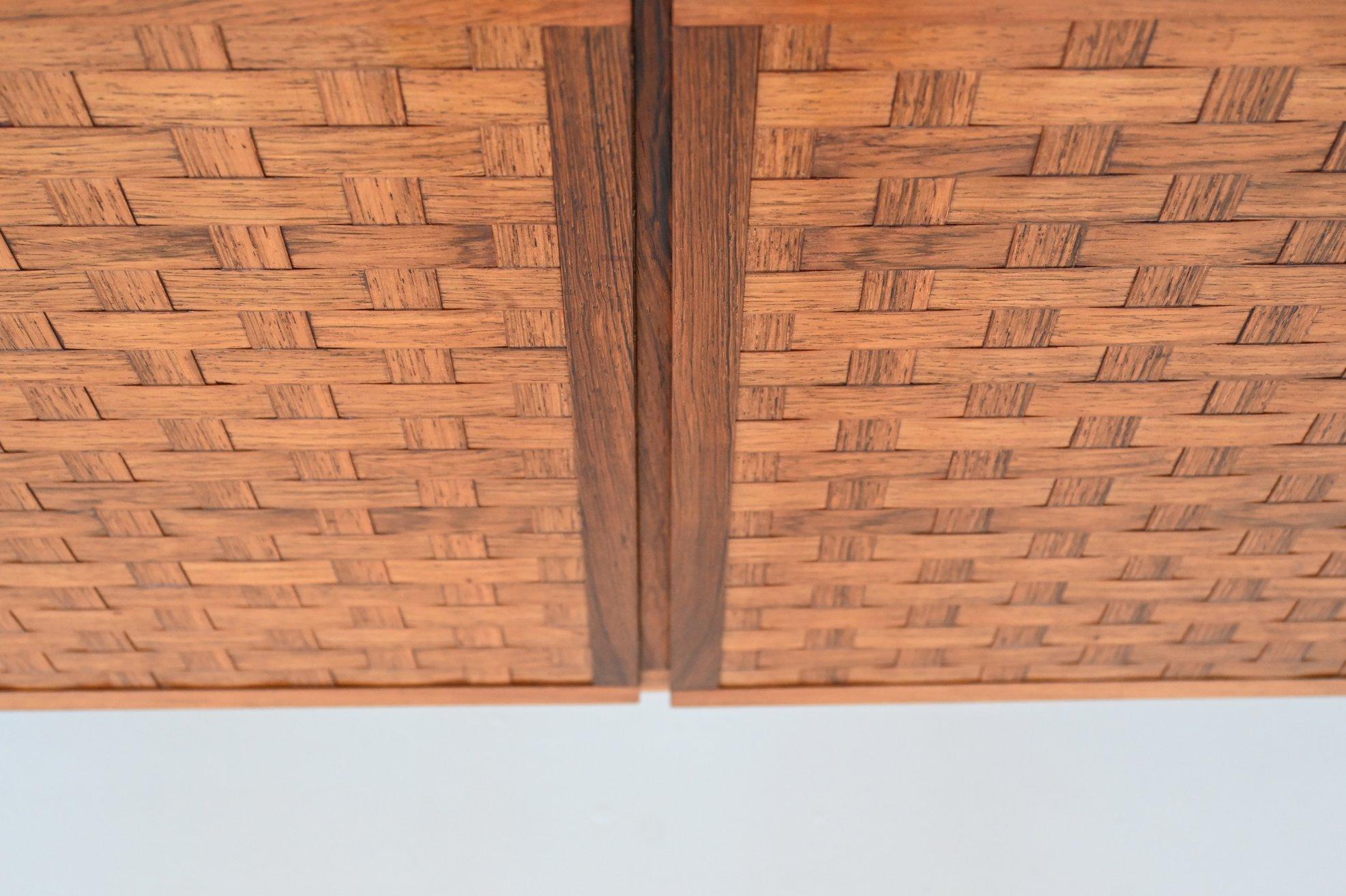 Leo Bub Symmetric Sideboard in Woven Rosewood, Germany, 1960 6