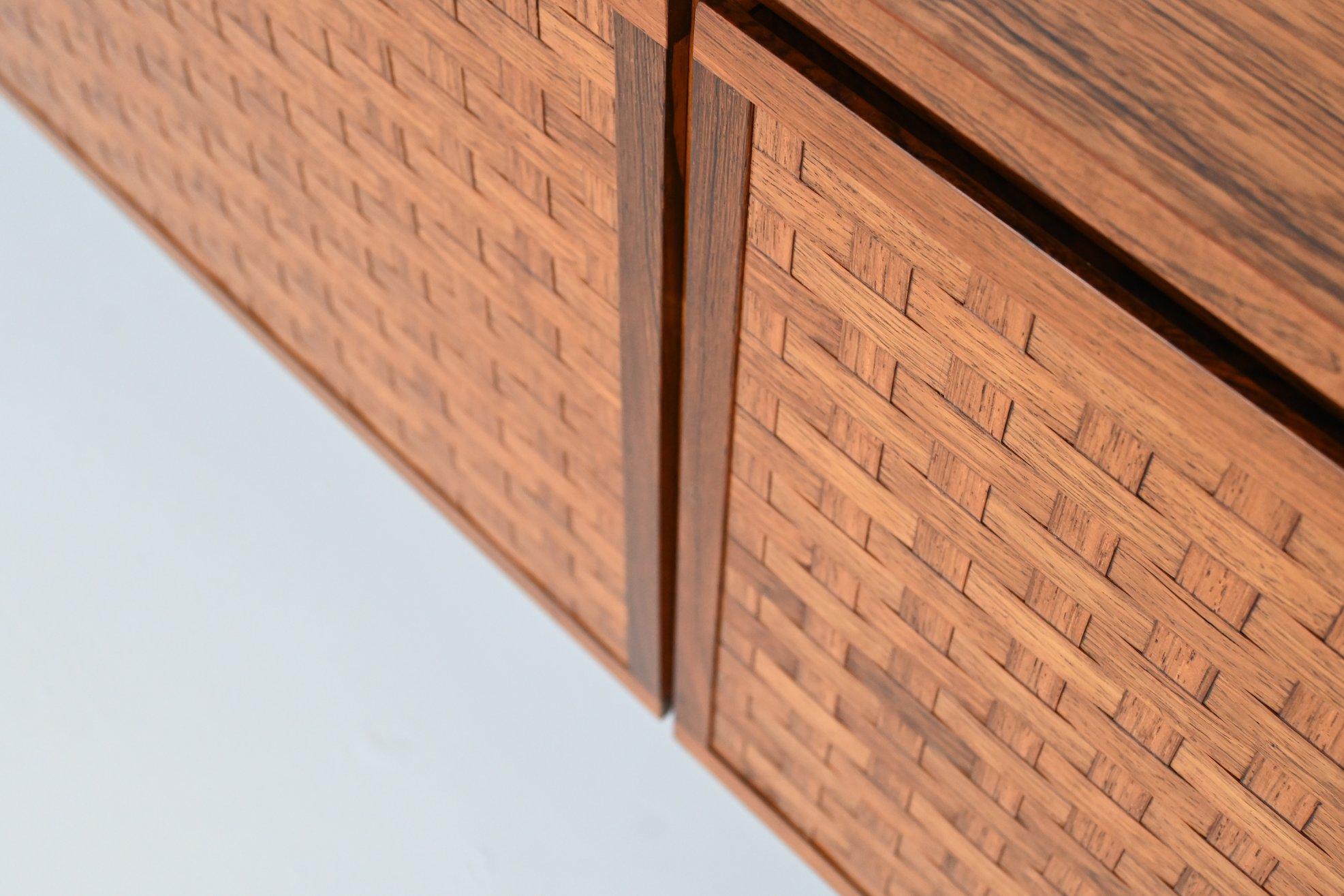 Leo Bub Symmetric Sideboard in Woven Rosewood, Germany, 1960 8