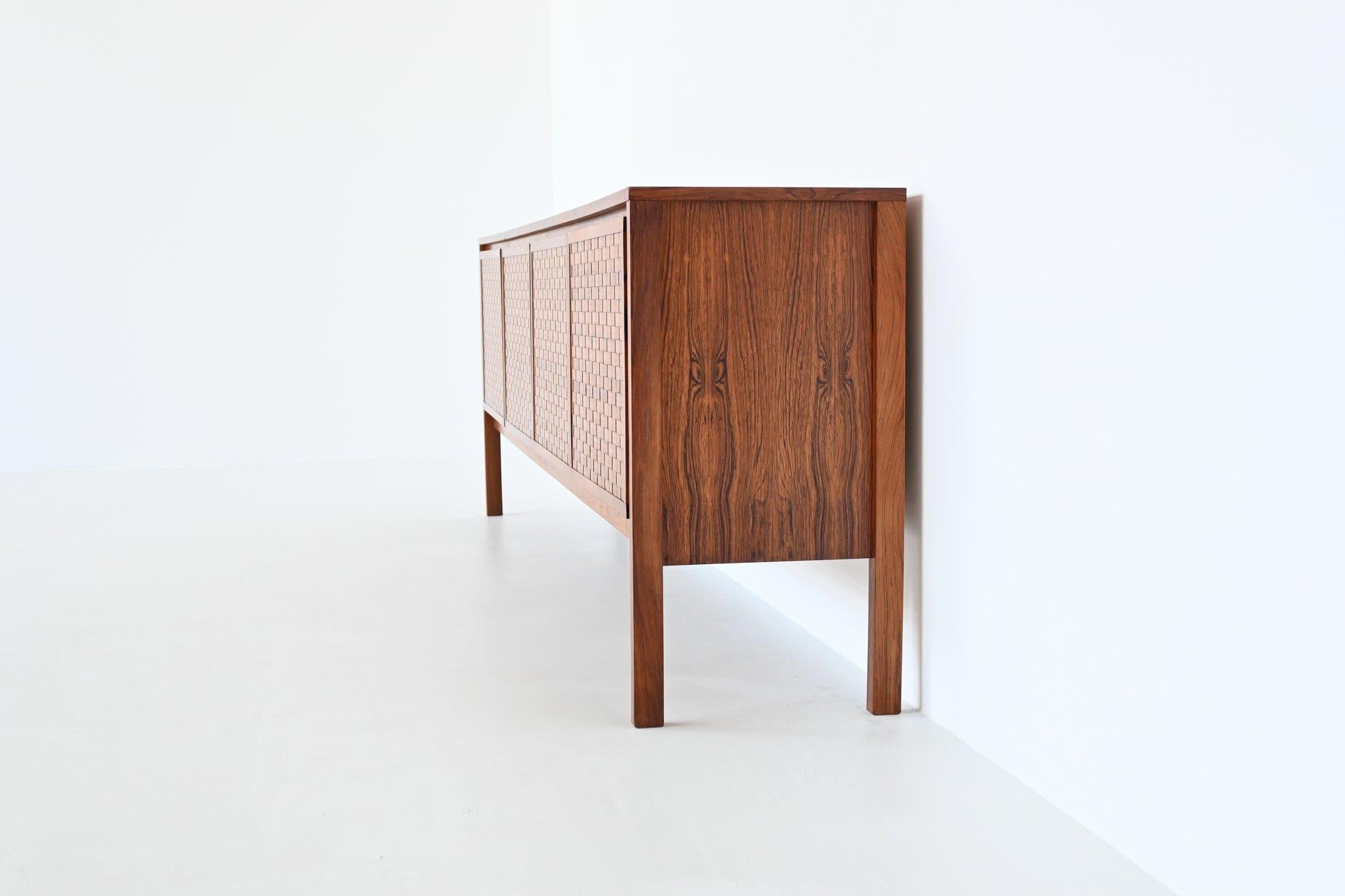 Leo Bub Symmetric Sideboard in Woven Rosewood, Germany, 1960 10