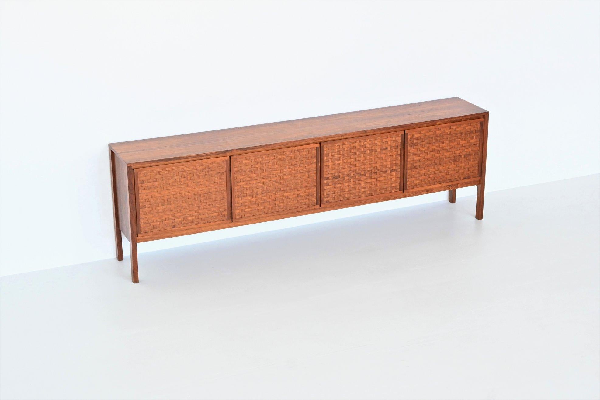 Leo Bub Symmetric Sideboard in Woven Rosewood, Germany, 1960 14