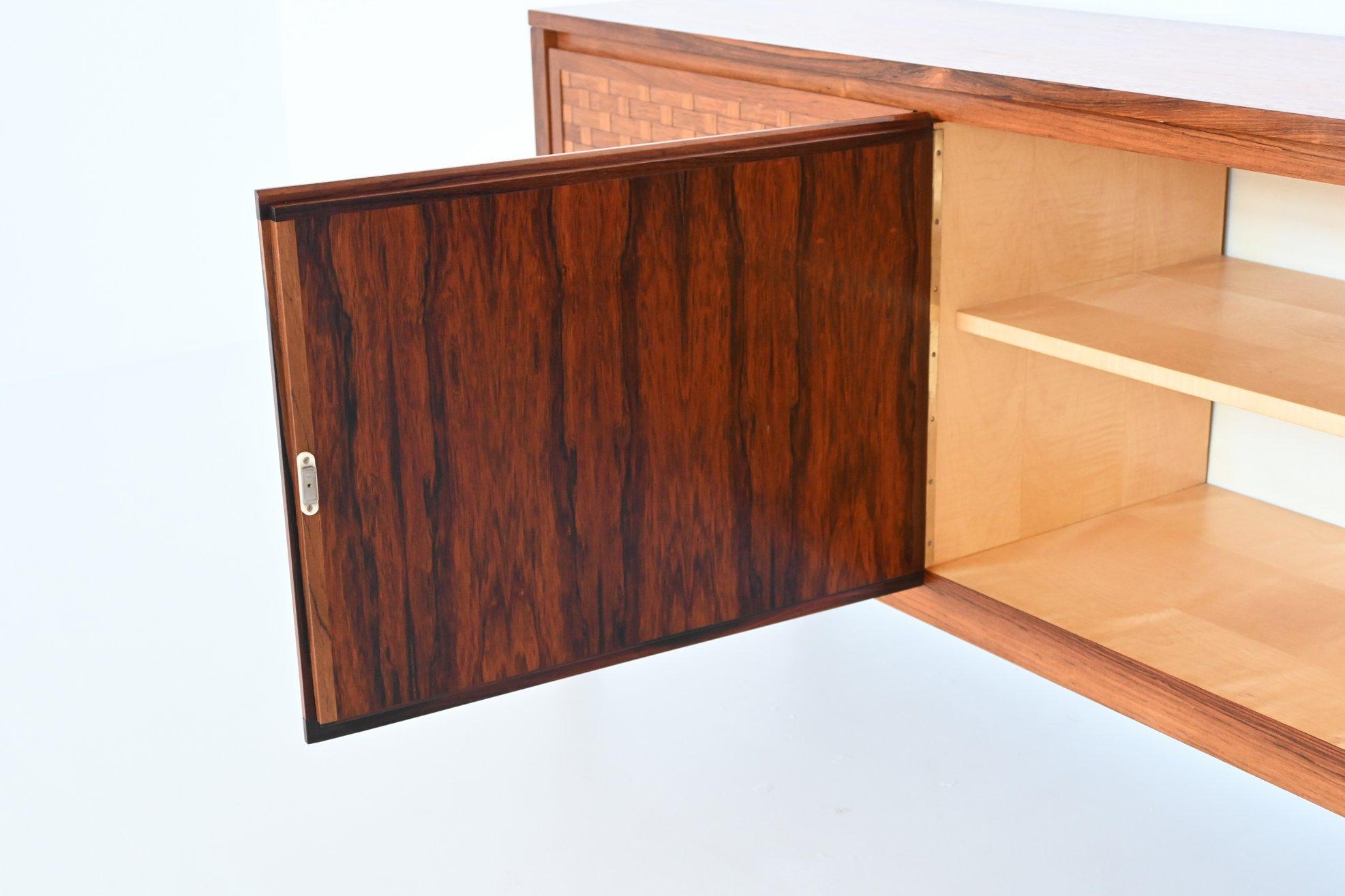 Leo Bub Symmetric Sideboard in Woven Rosewood, Germany, 1960 3