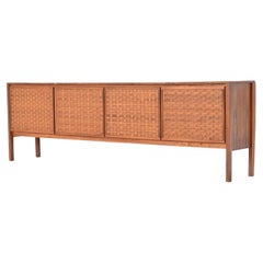 Symmetrices Sideboard aus gewebtem Rosenholz von Leo Bub, Deutschland, 1960