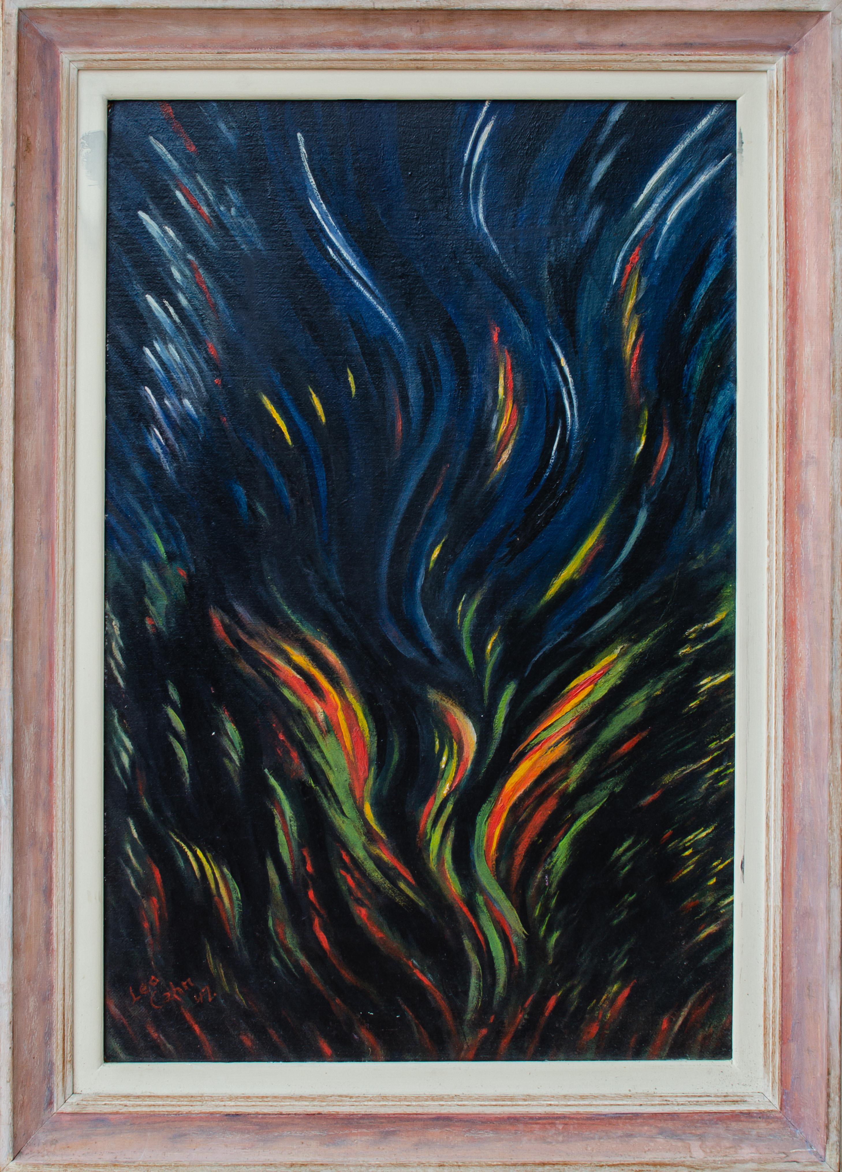 Leo Cahn
Senza titolo, 1947
Olio su tavola
35 3/4 x 23 3/8 in.
Incorniciato: 42 1/2 x 30 1/2 x 2 pollici.
Firmato e datato in basso a sinistra
