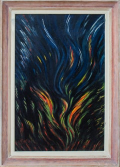 1947 Pittura astratta biomorfa di Leo Cahn