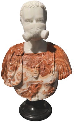 Hipster rosso con maschera