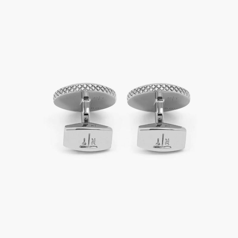 Leo Cufflinks with Rhodium Finish In New Condition For Sale In Fulham business exchange, London