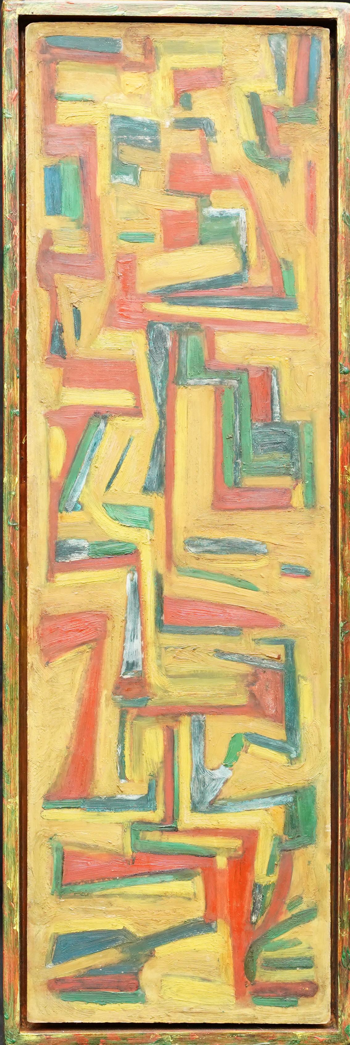 Numbers - February 1953 - British Abstract art oil painting - red  green yellow For Sale 6