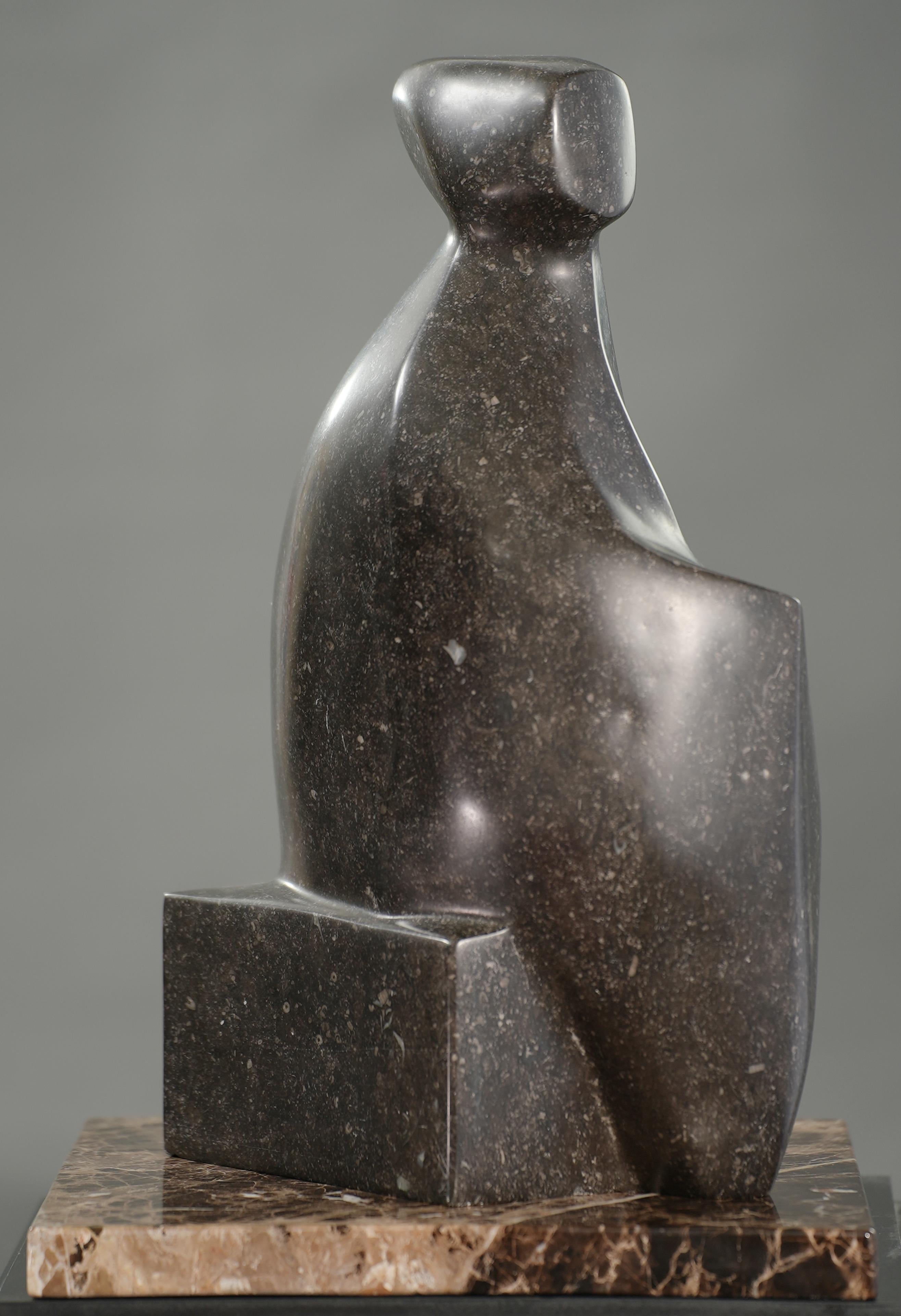 Strong Female Form - Gray Abstract Sculpture by Leo De Beer